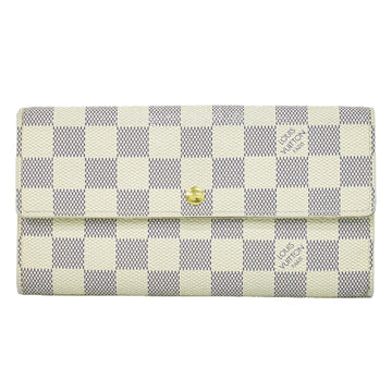 Louis Vuitton Portefeuille Sarah White Canvas Wallet 