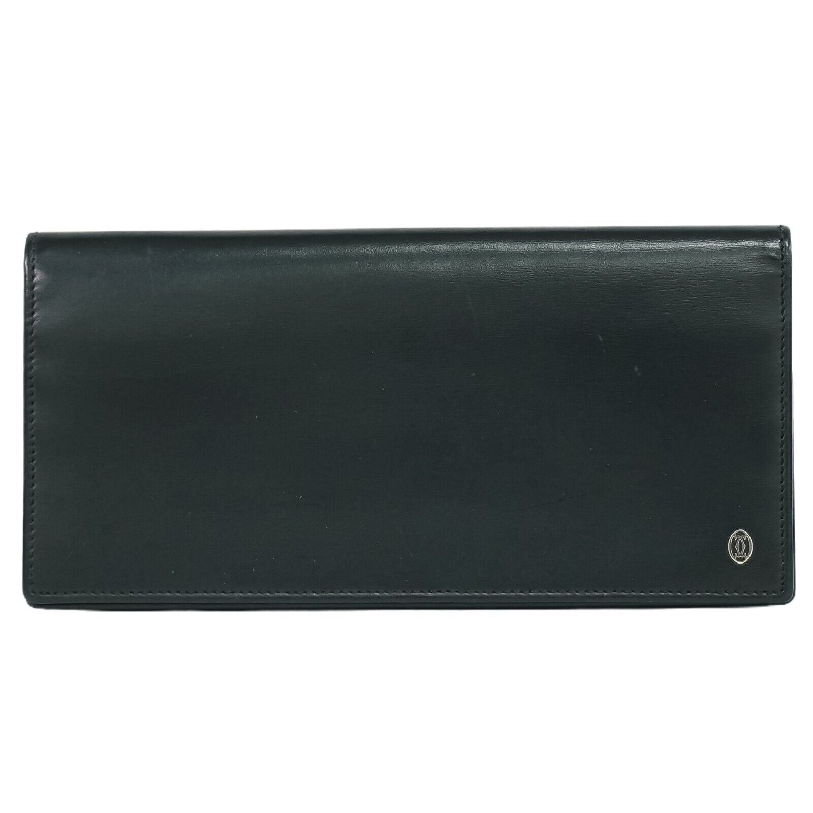 Cartier logo  double c Black Leather Wallet 