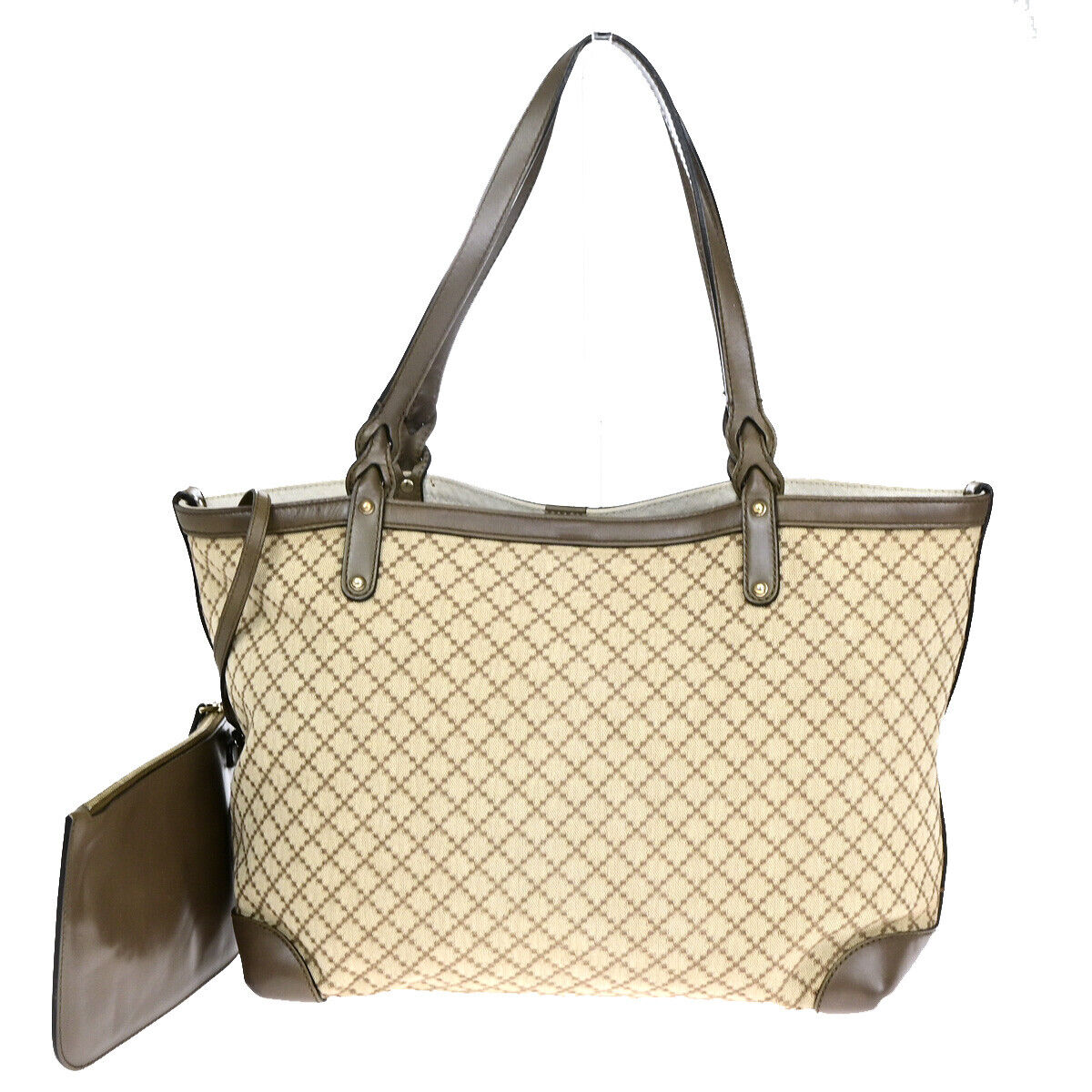 Gucci Diamante Beige Canvas Handbag 