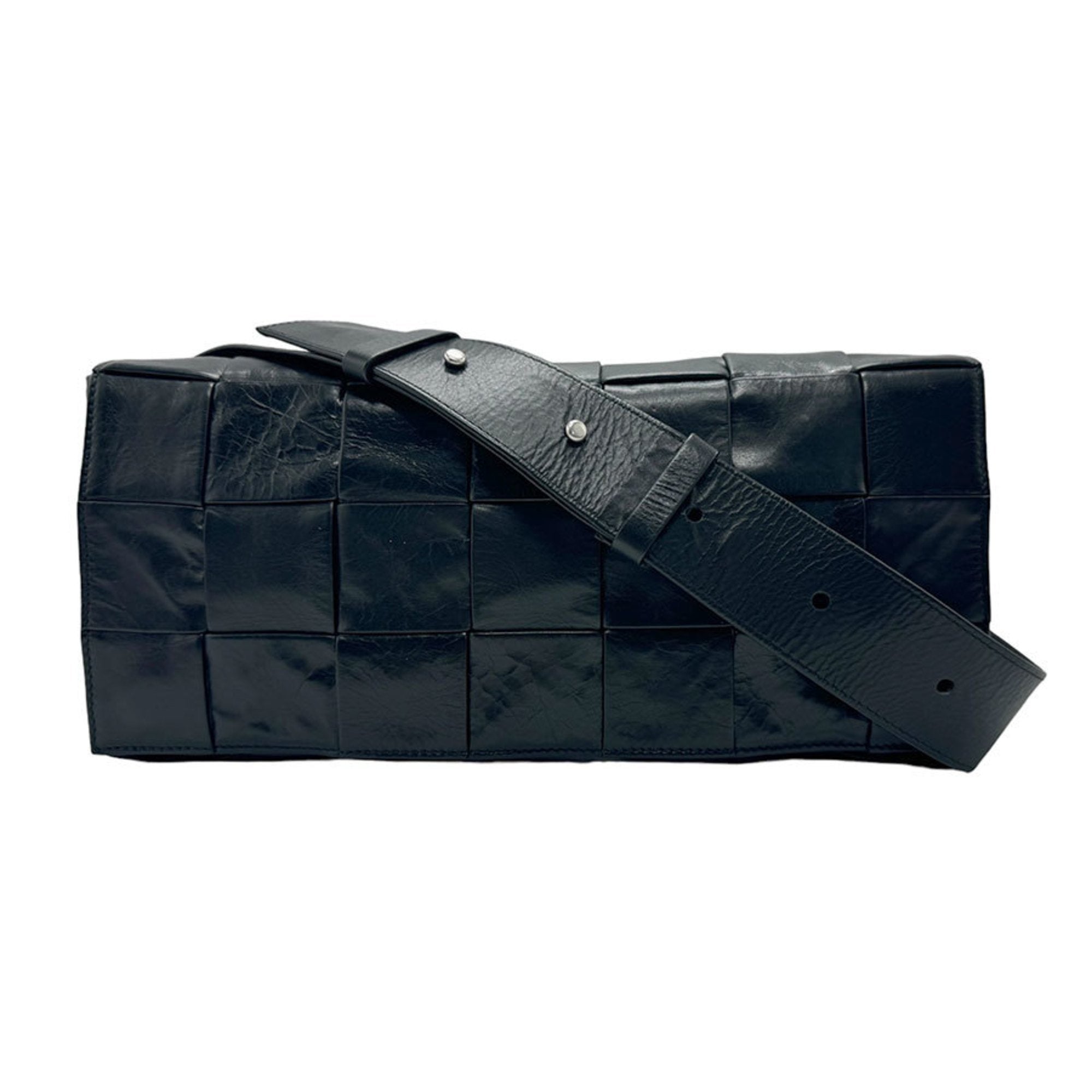 Bottega Veneta Cassette Black Leather Clutch Bag