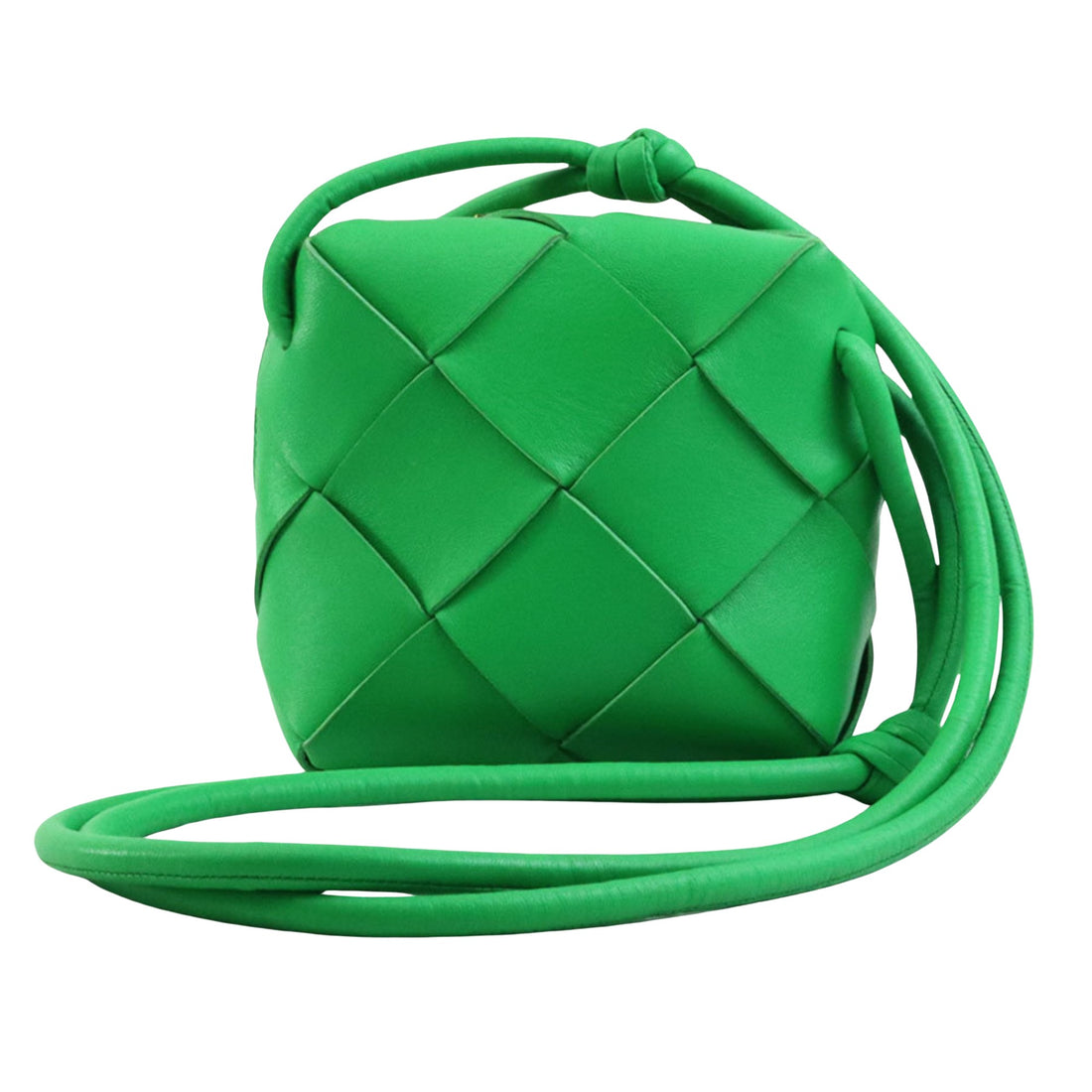 Bottega Veneta Cassette Green Leather Shopper Bag