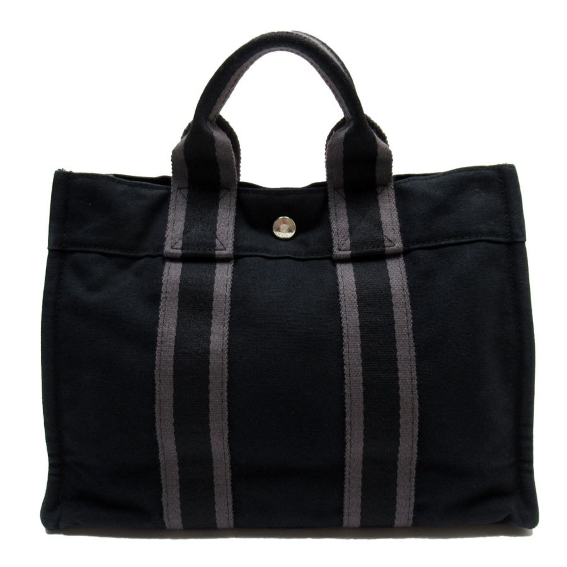 Hermès Herline Black Cotton Handbag 