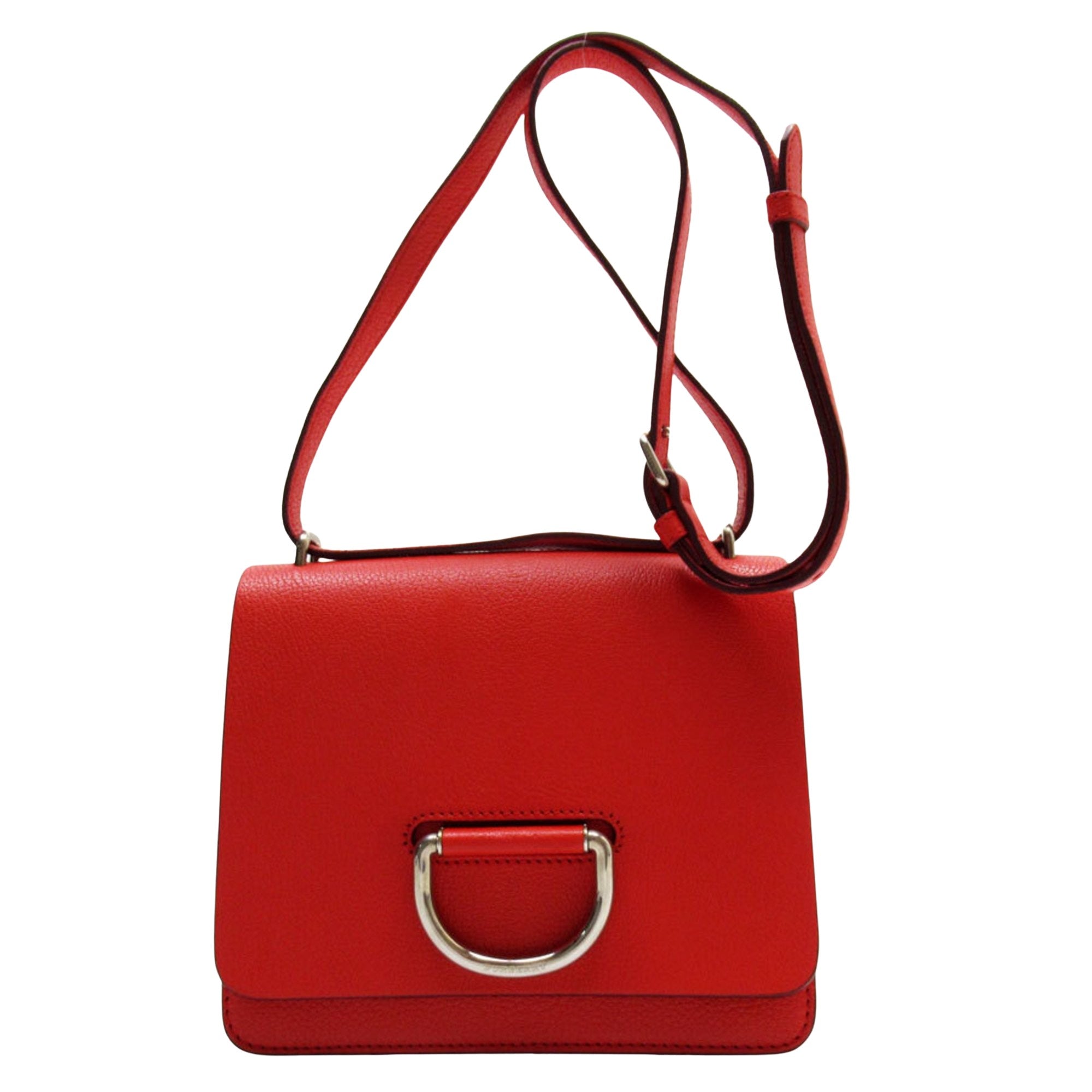 Burberry The D-ring Red Leather Shoulder Bag