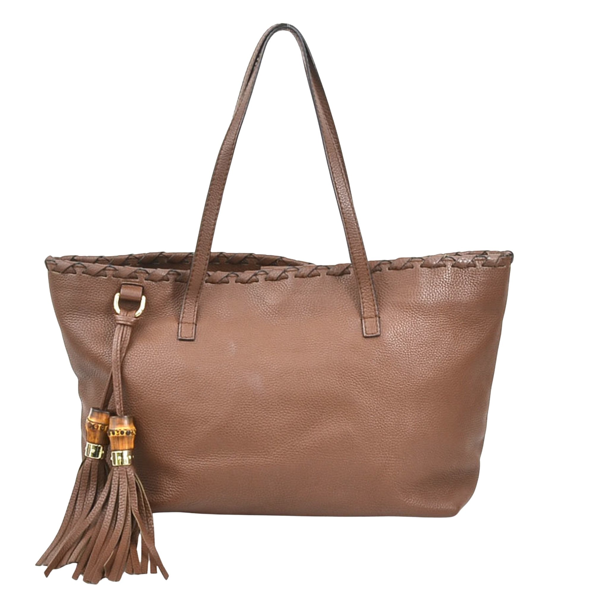 Gucci Bamboo Brown Leather Tote Bag