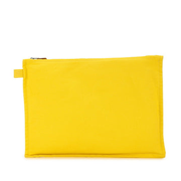 Hermès -- Yellow Canvas Clutch Bag