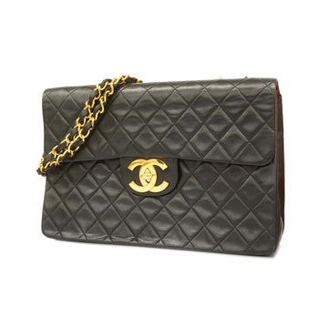 Chanel Deca Matrasse Black Leather Shopper Bag