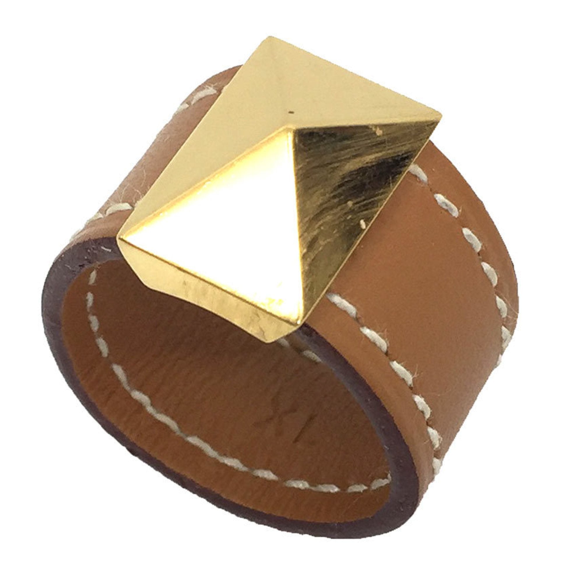 Hermès Medor Brown Leather Ring 