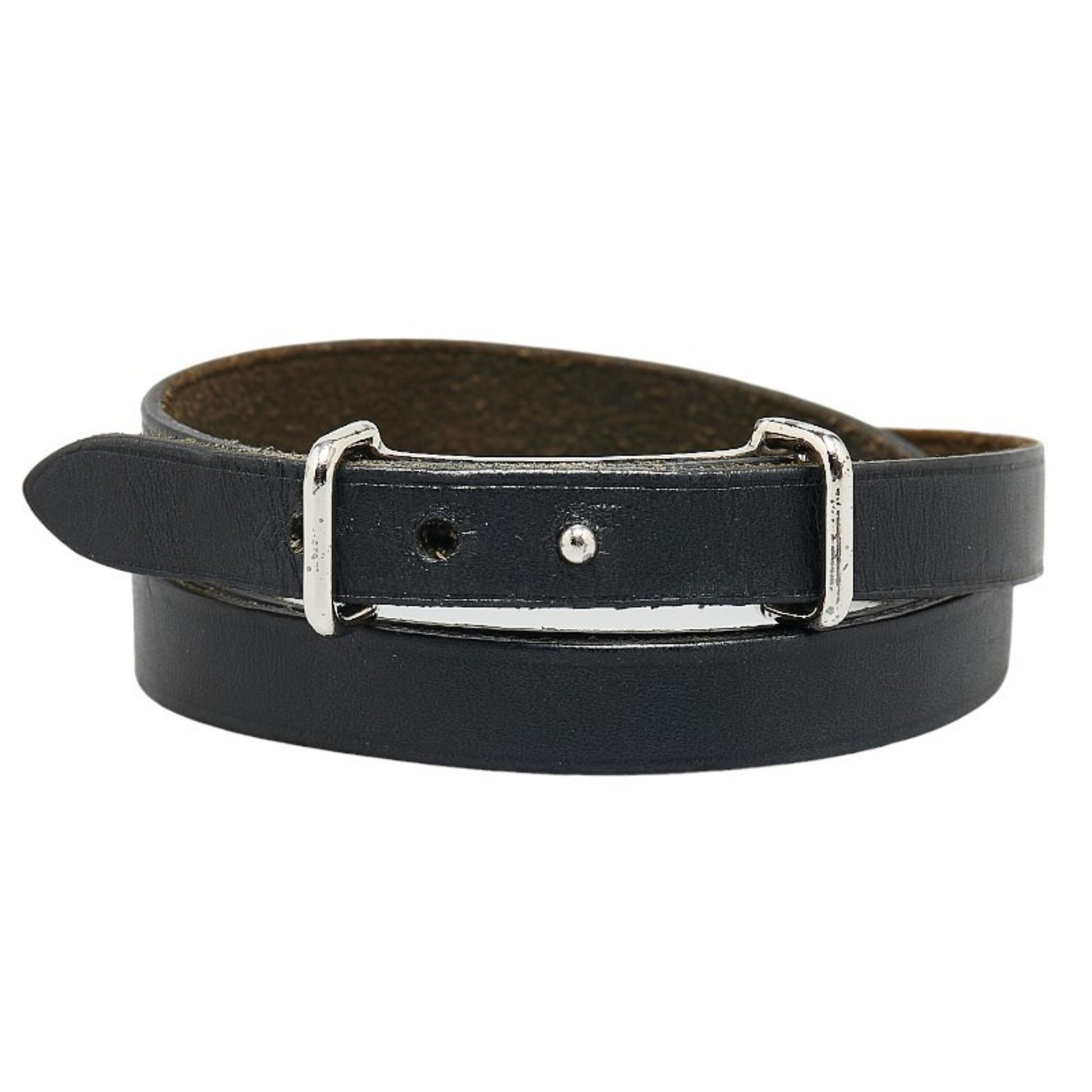 Hermès Hapi Black Leather Bracelet 