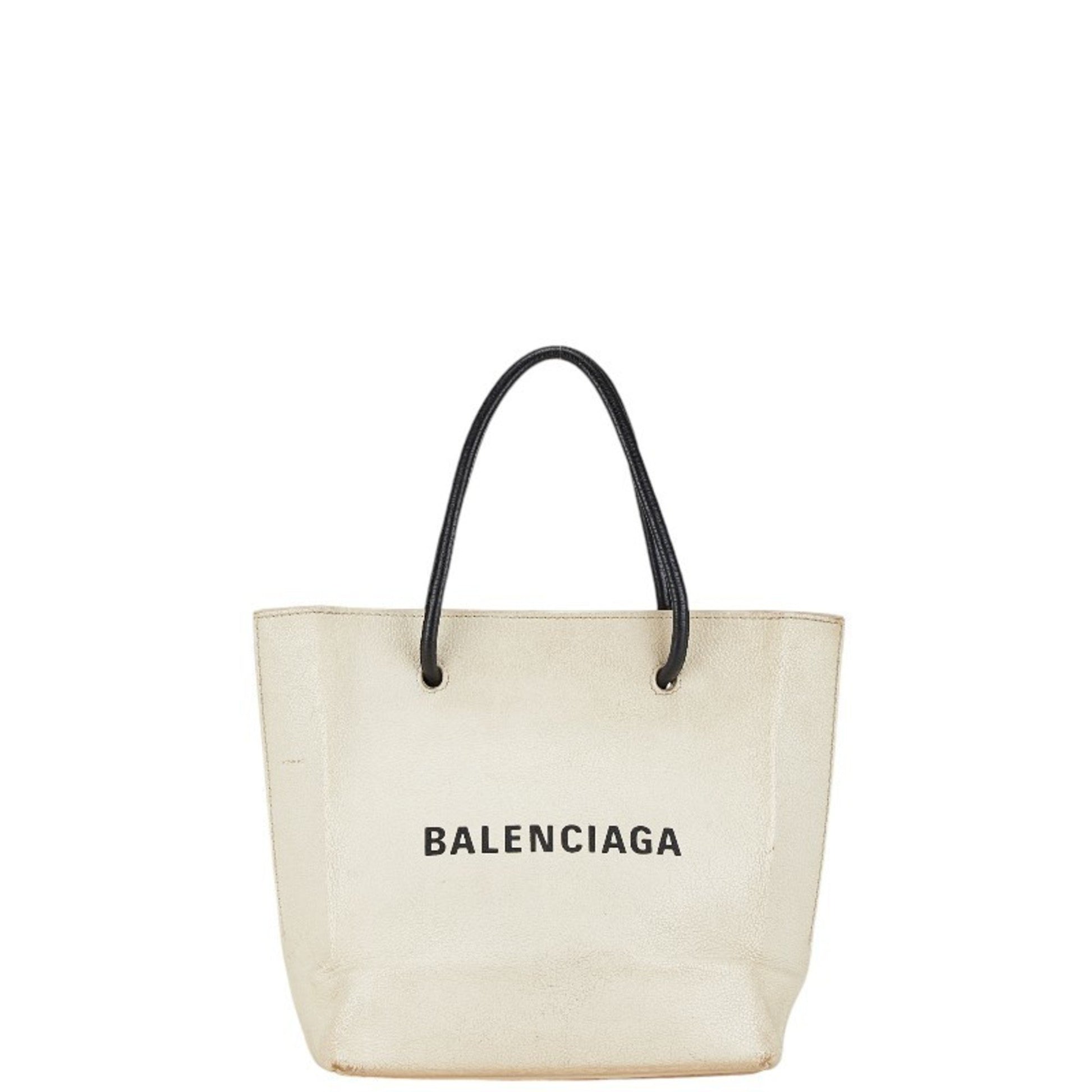 Balenciaga Cabas White Leather Tote Bag