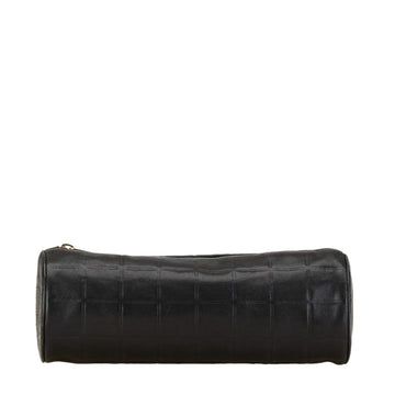 Chanel Coco Mark Black Leather Clutch Bag