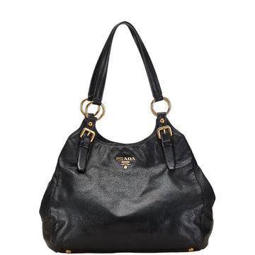 Prada Vitello Black Leather Handbag 