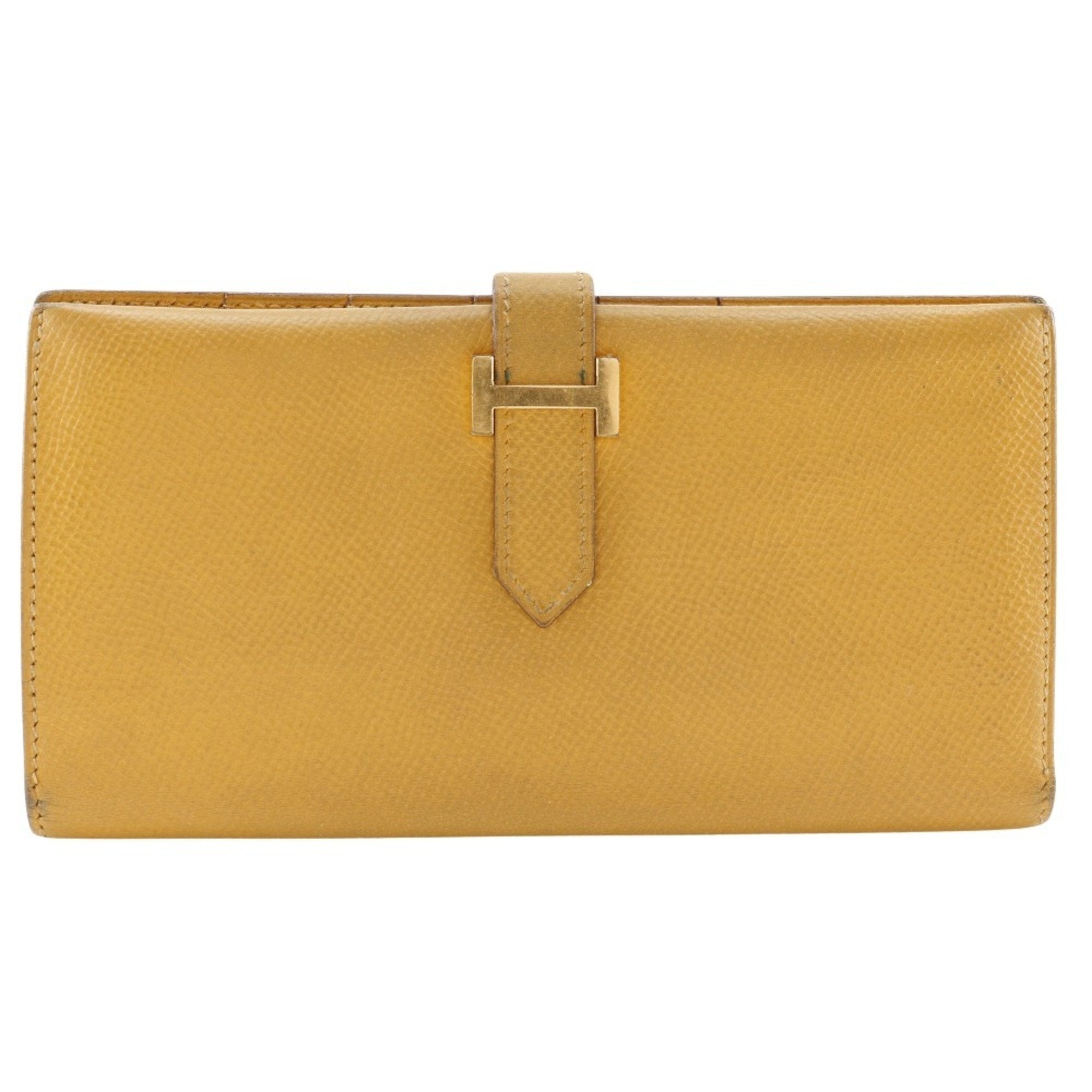 Hermès Béarn Yellow Leather Wallet 