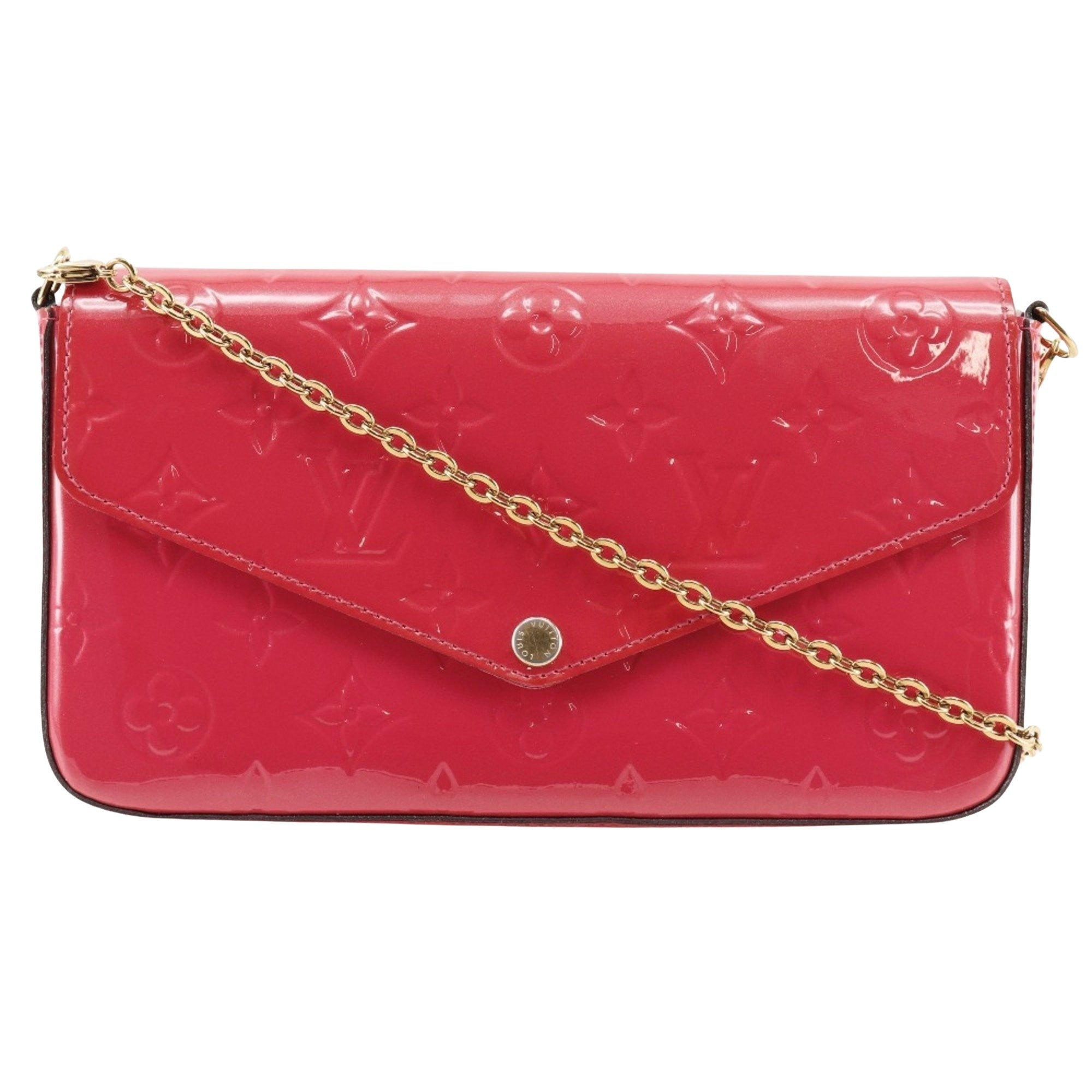 Louis Vuitton Félicie Pink Patent Leather Clutch Bag