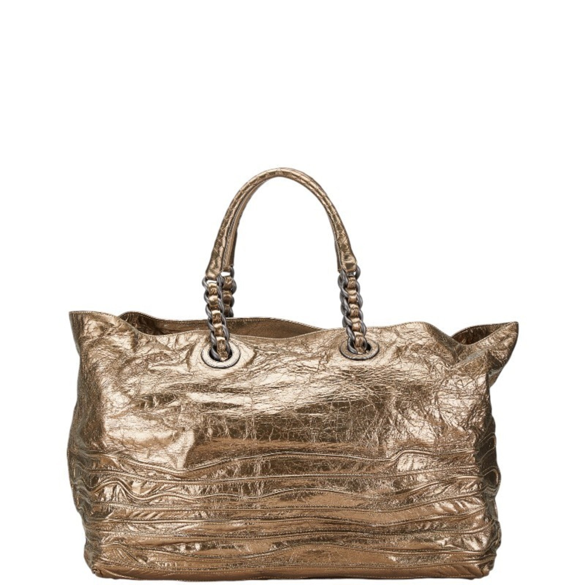 Bottega Veneta Gold Leather Tote Bag