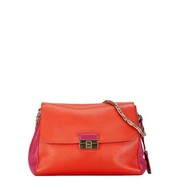 Dior Orange Leather Shoulder Bag