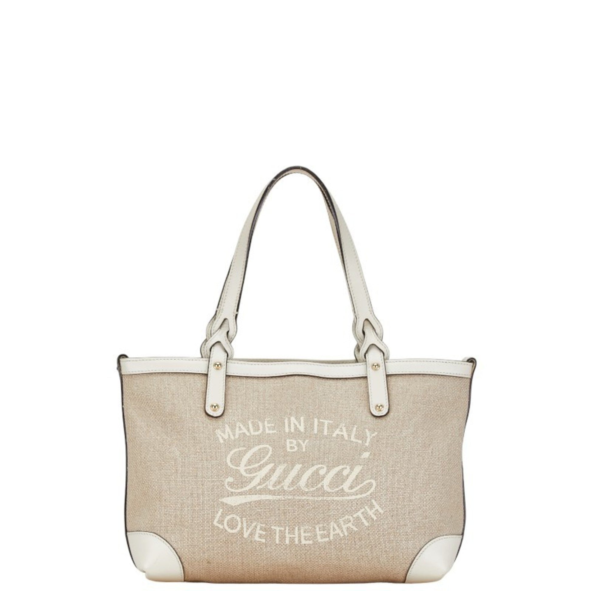 Gucci Craft Beige Canvas Handbag 