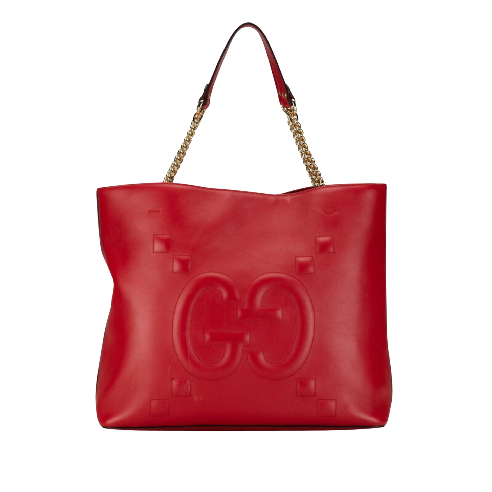 Gucci Jackie Red Leather Tote Bag