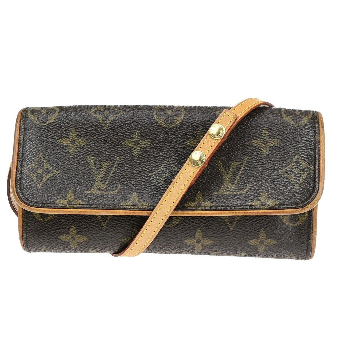 Louis Vuitton Pochette twin Brown Canvas Handbag 