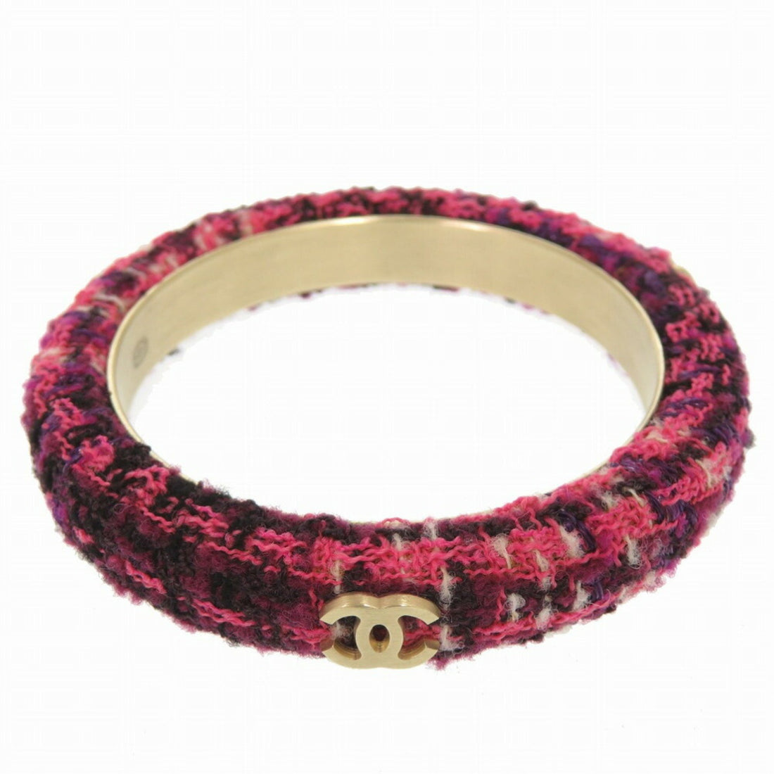 Chanel Coco Mark Pink Tweed Bracelet 