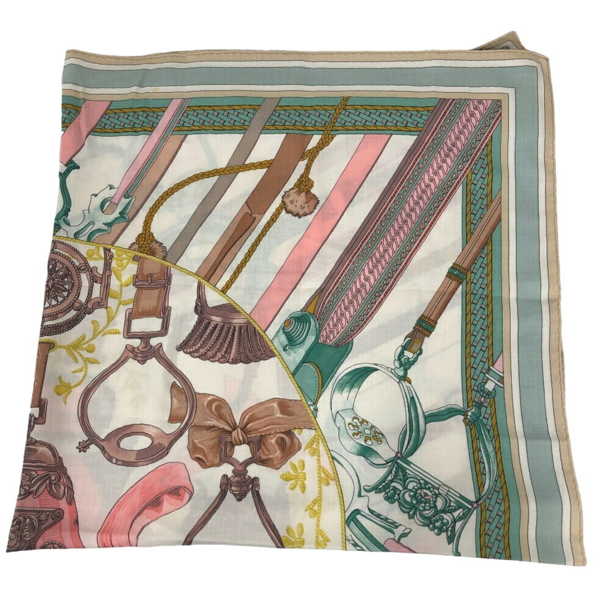 Hermès Carré 140 Beige Silk Scarf 