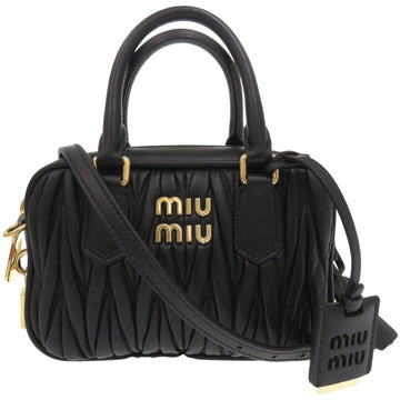 Miu Miu Matelassé Black Leather Shoulder Bag