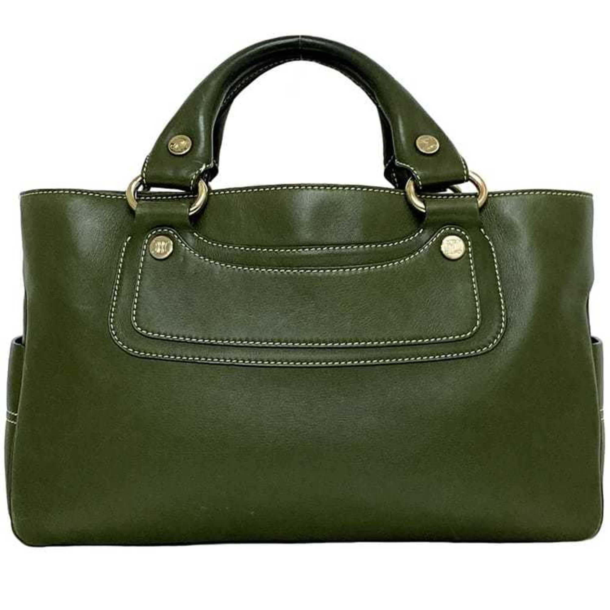 Céline Boogie Green Leather Handbag 