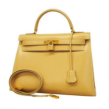 Hermès Kelly 32 Yellow Leather Handbag 