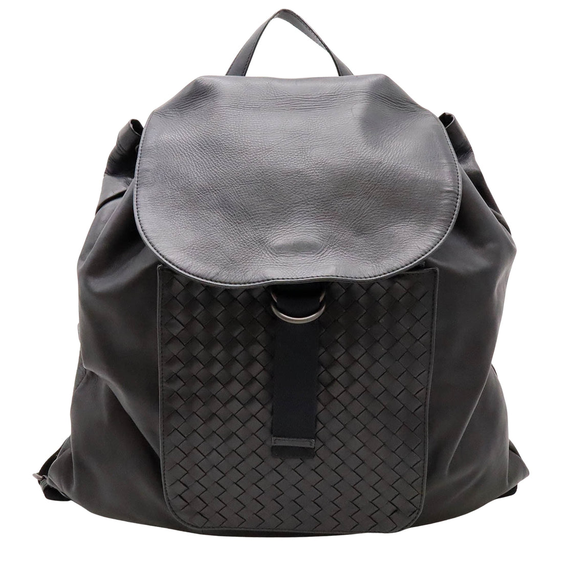 Bottega Veneta Intrecciato Black Pony-Style Calfskin Backpack Bag