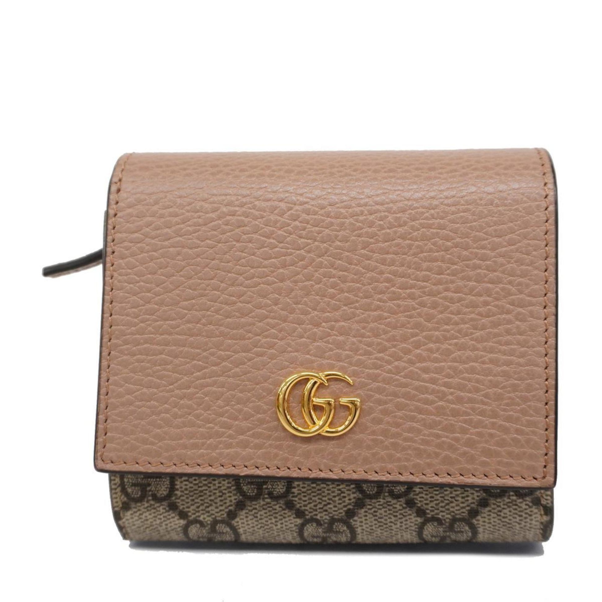 Gucci GG Marmont Beige Canvas Wallet 