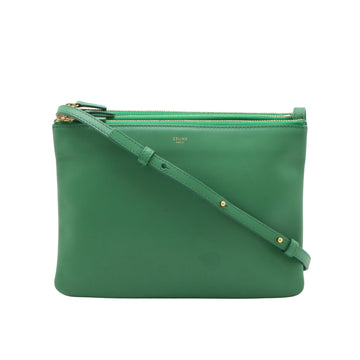 Céline Trio Green Leather Shoulder Bag