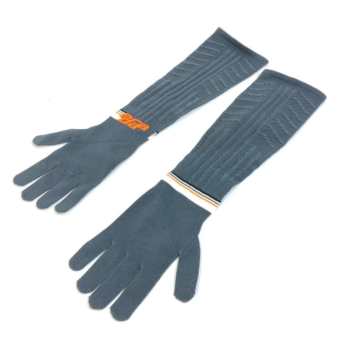 Prada Grey Polyester Gloves 