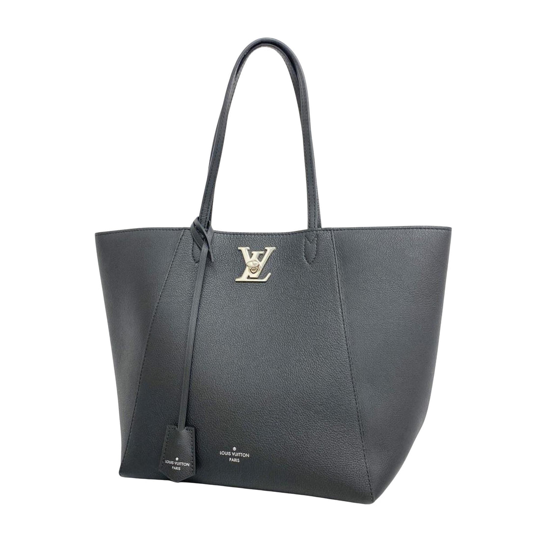 Louis Vuitton Lockme Black Leather Tote Bag