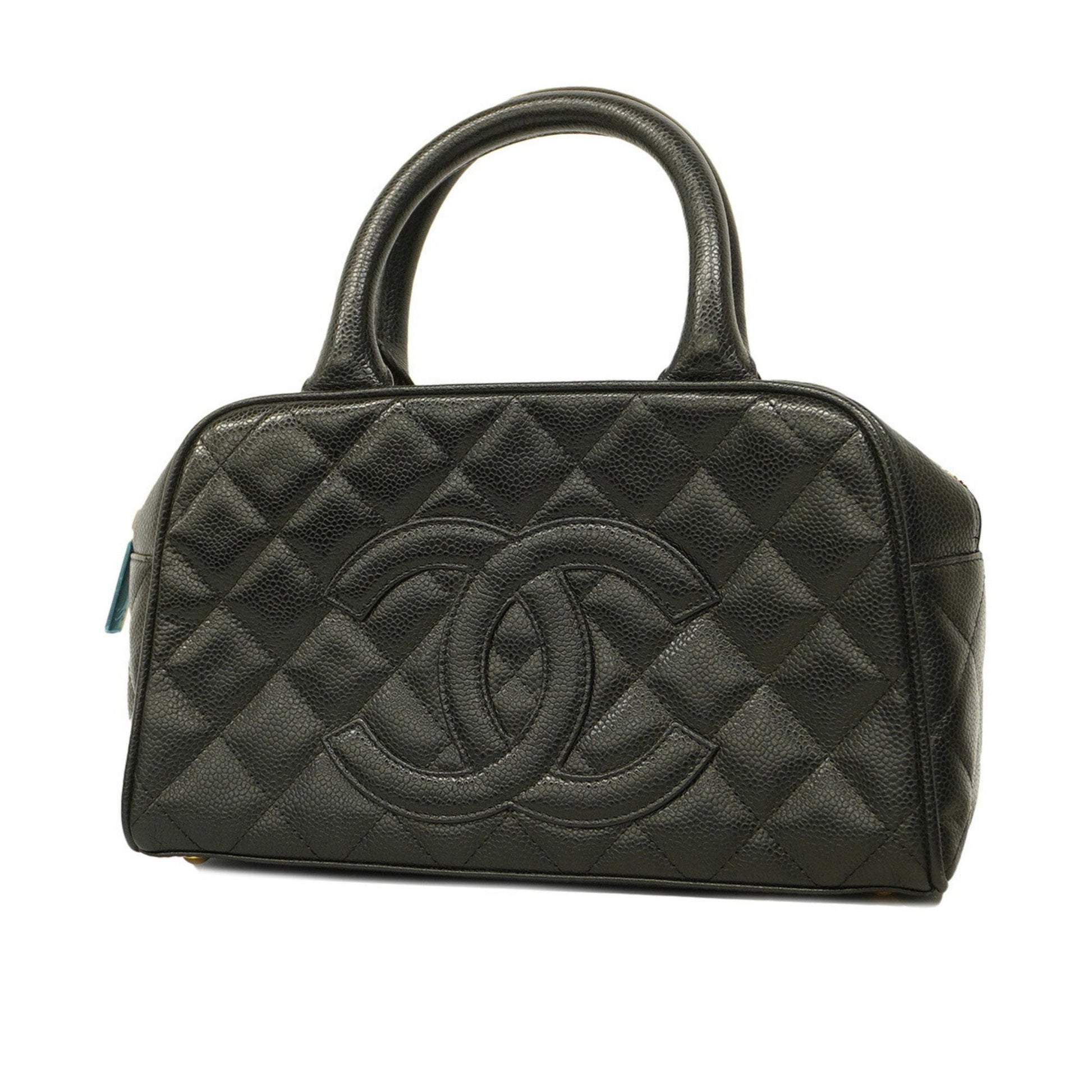 Chanel Bowling Black Leather Handbag 