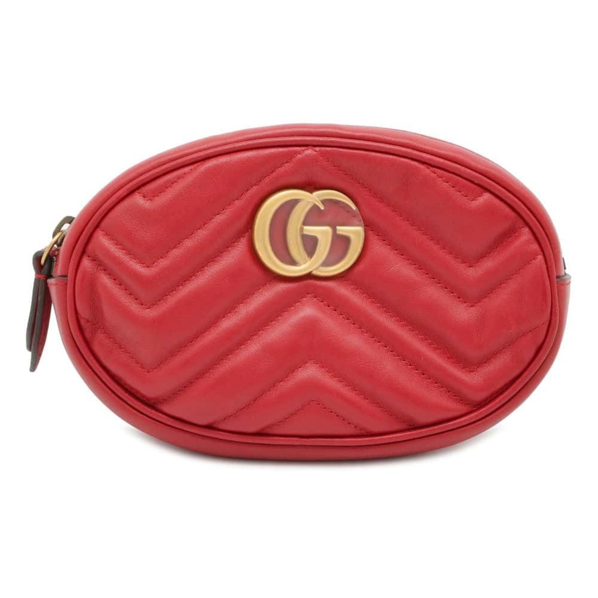 Gucci GG Marmont Red Leather Clutch Bag