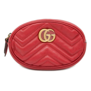 Gucci GG Marmont Red Leather Clutch Bag