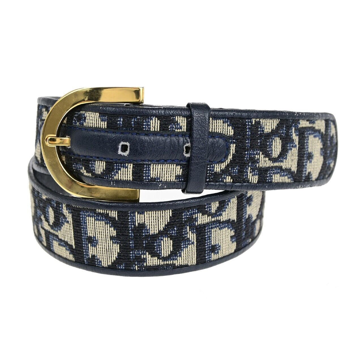 Dior Trotter Navy Canvas Belt 