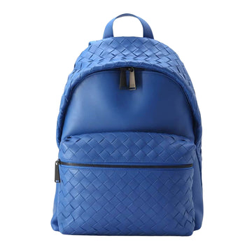 Bottega Veneta Intrecciato Blue Leather Backpack Bag