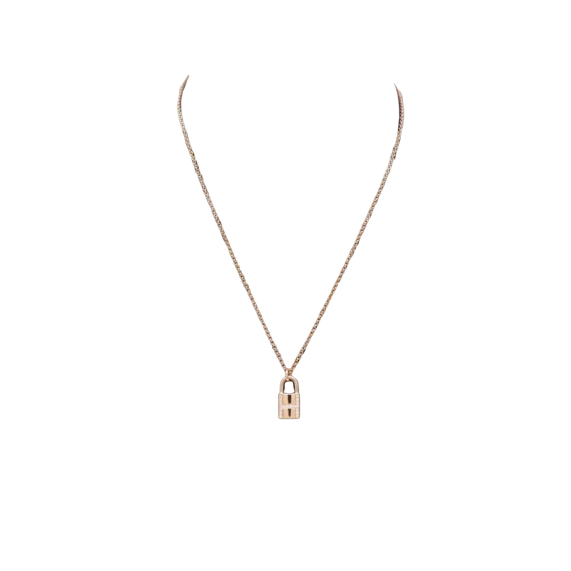 Hermès Kelly Gold Rose Gold Necklace 