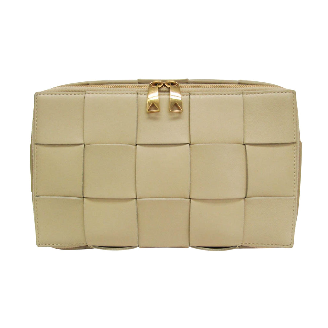 Bottega Veneta Cassette Beige Leather Clutch Bag