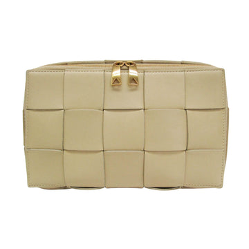 Bottega Veneta Cassette Beige Leather Clutch Bag