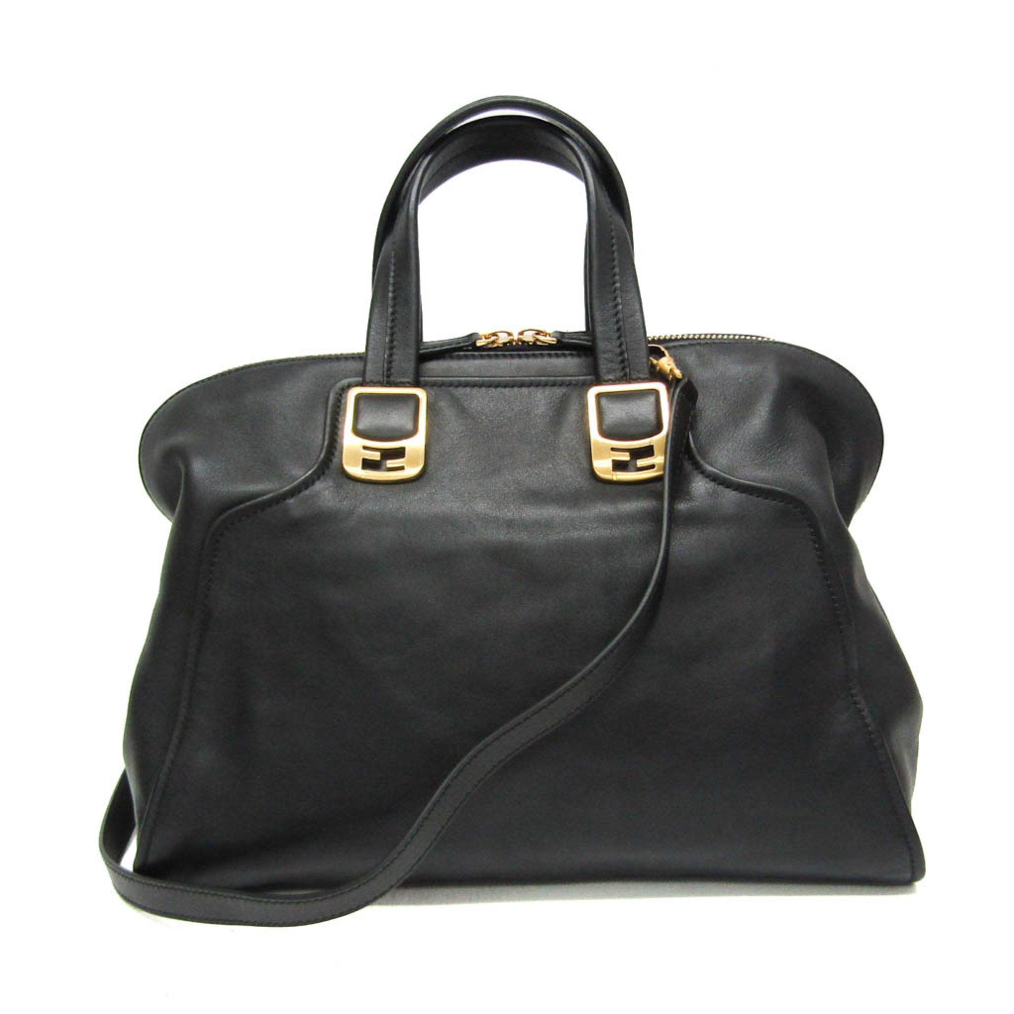 Fendi Chameleon Black Leather Handbag 