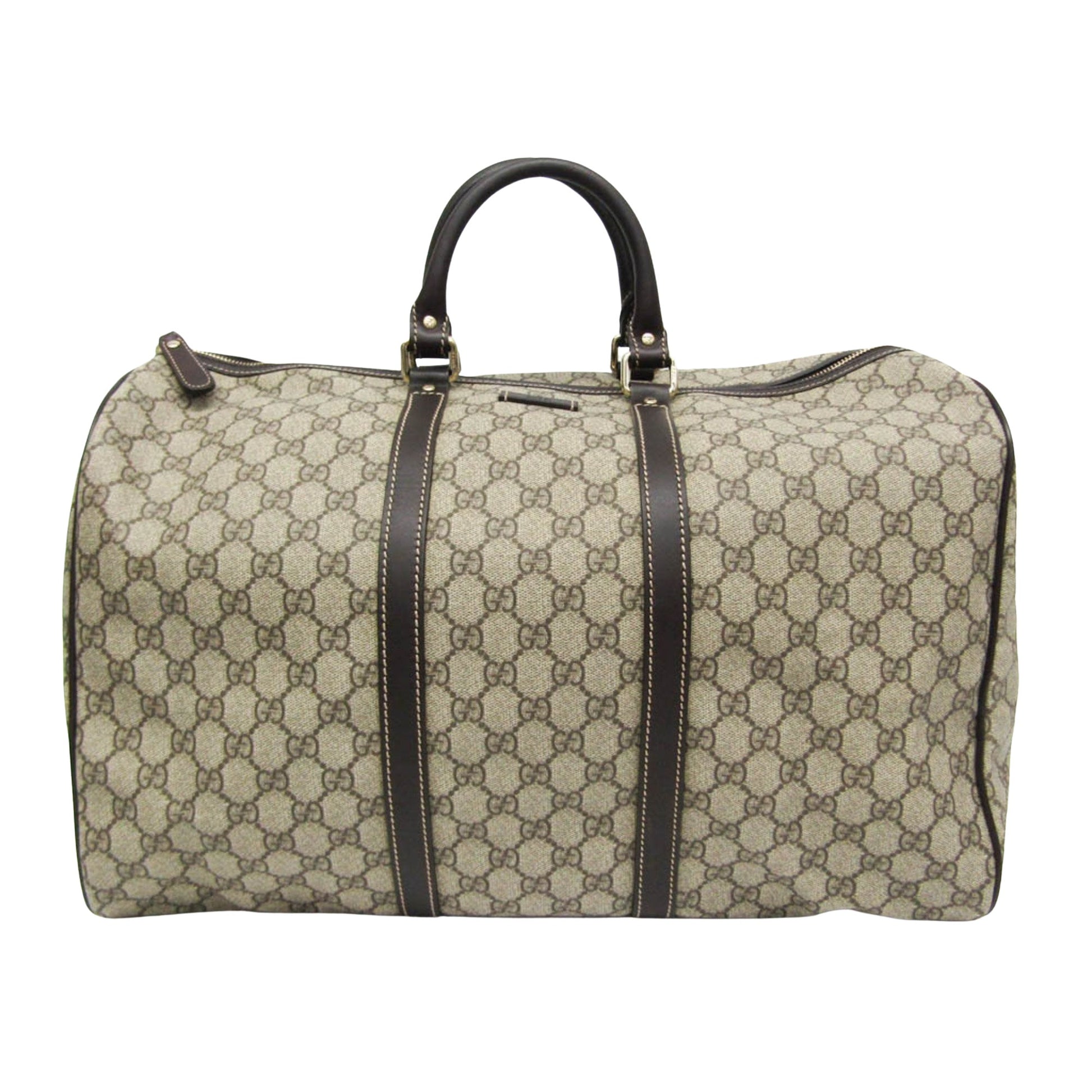 Gucci GG Supreme Beige Canvas Travel Bag