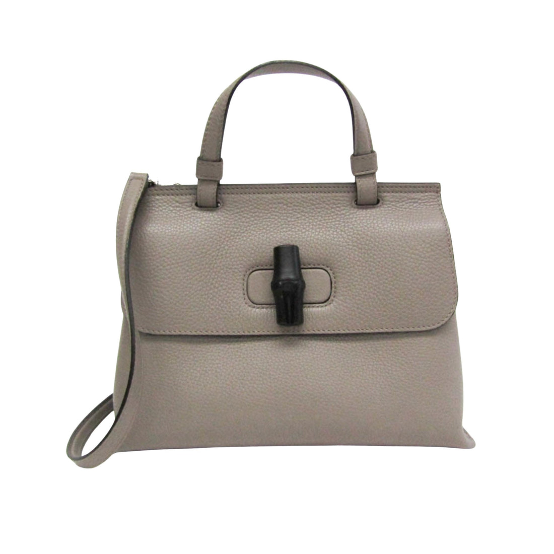 Gucci Bamboo daily Grey Calfskin Handbag 