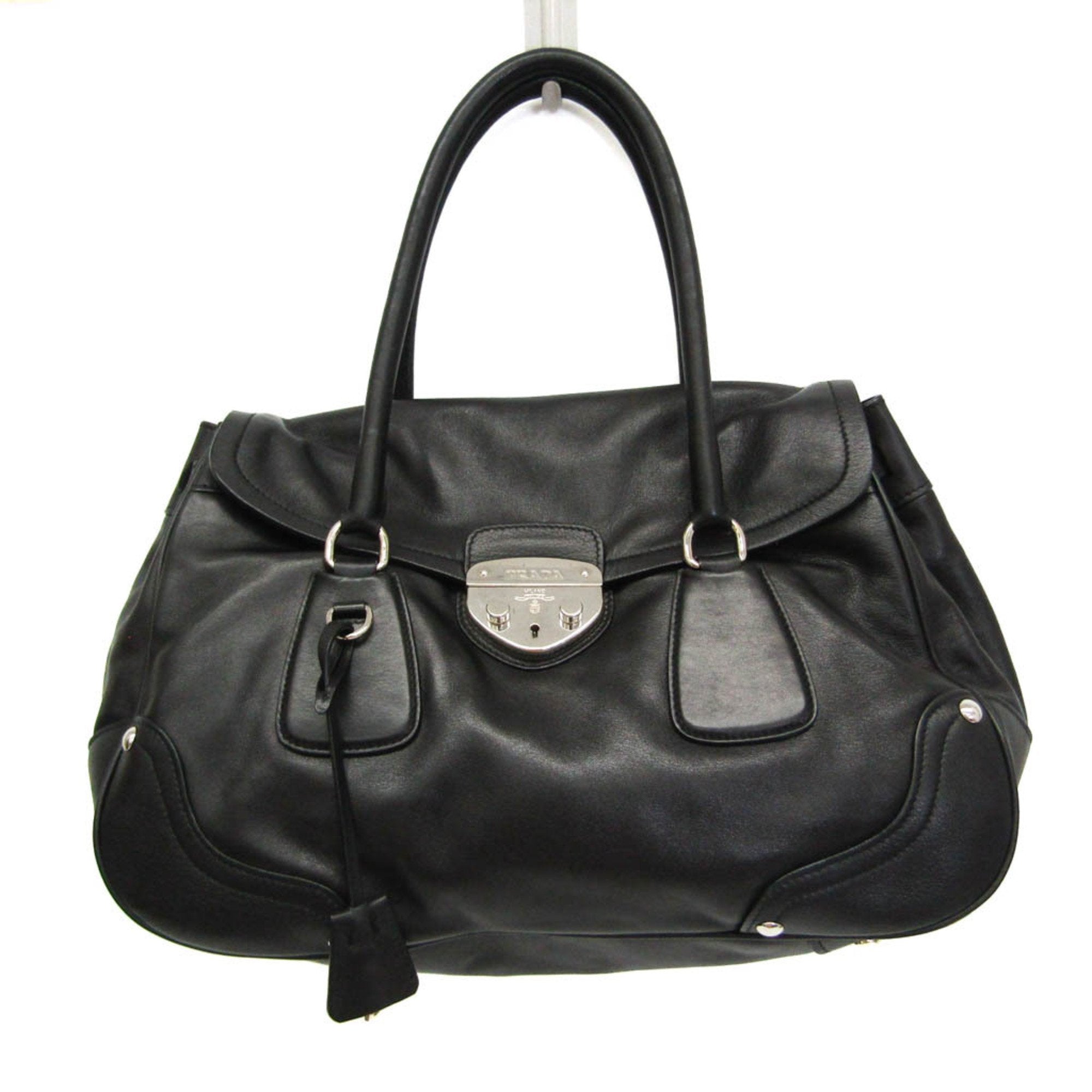 Prada sound Black Leather Handbag 