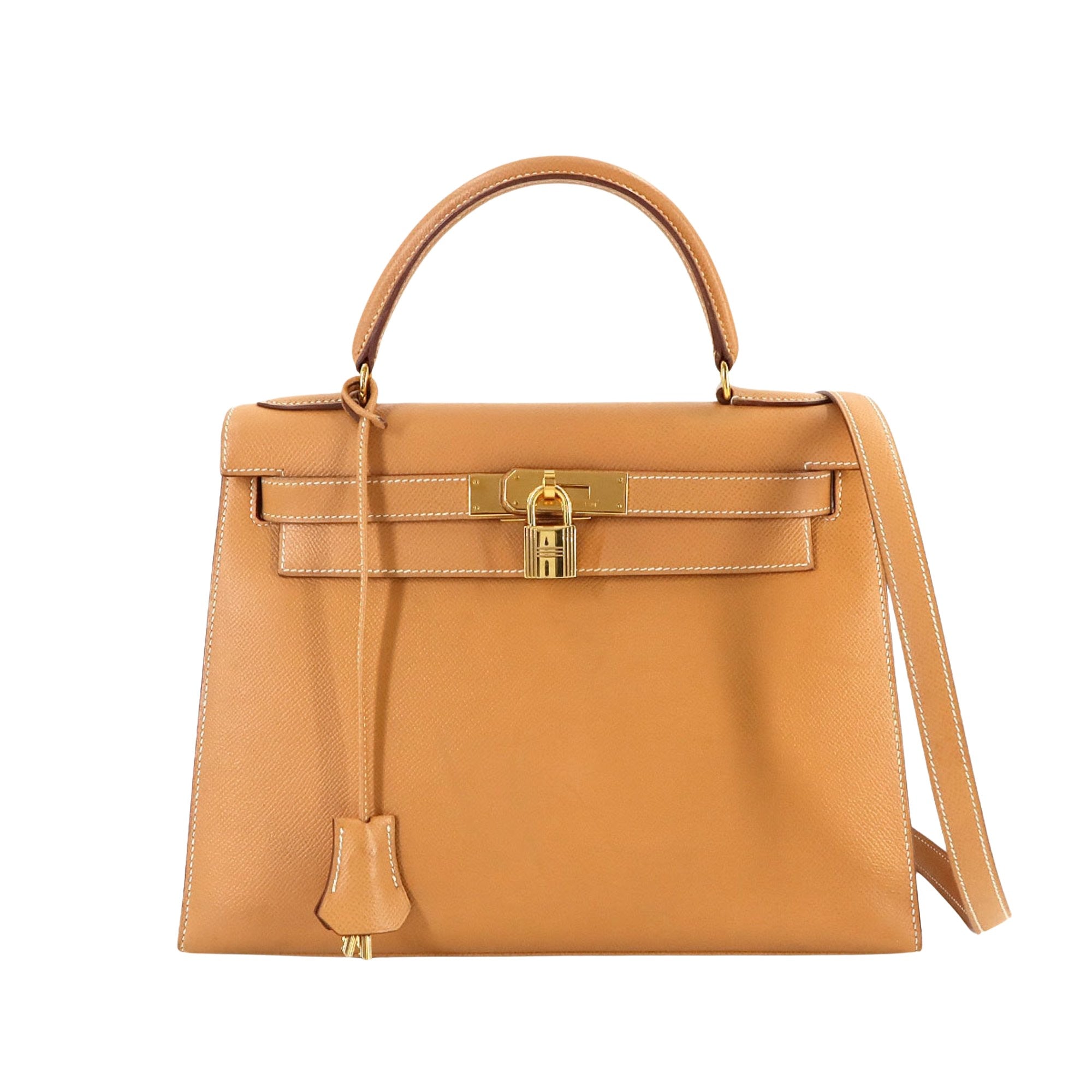 Hermès Kelly Camel Leather Handbag 