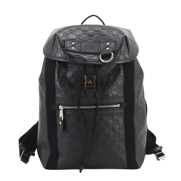 Gucci Guccissima Black Leather Backpack Bag