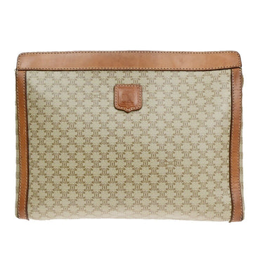 Céline Macadam Brown Beaver Clutch Bag