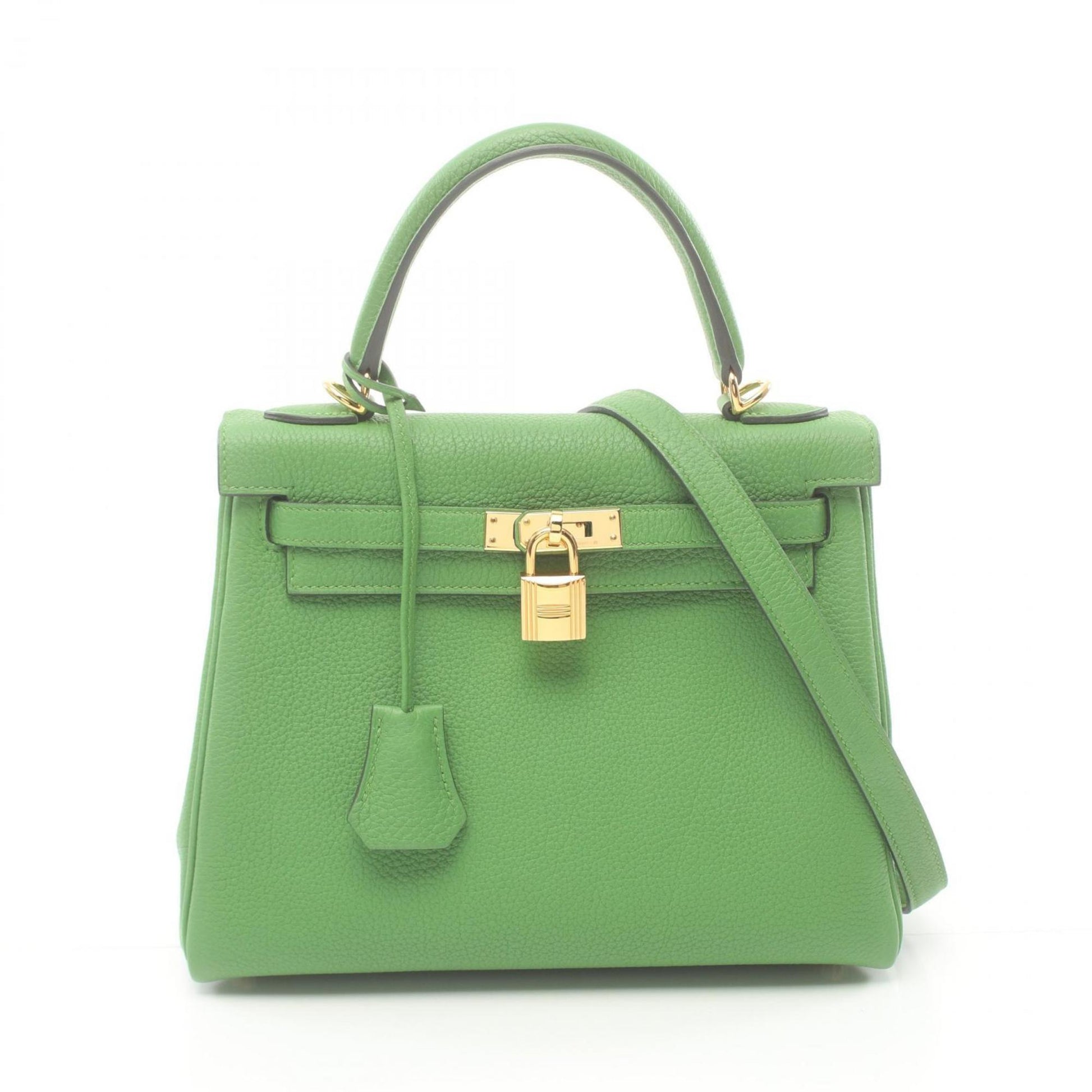 Hermès Kelly 25 Green Leather Handbag 