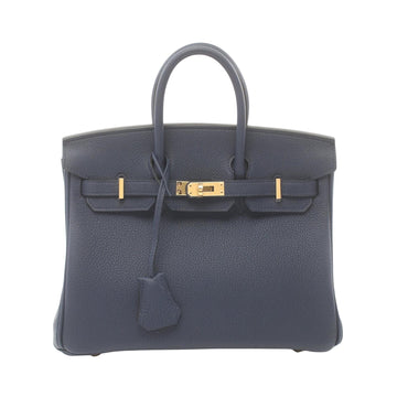 Hermès Birkin 25 Blue Leather Handbag 