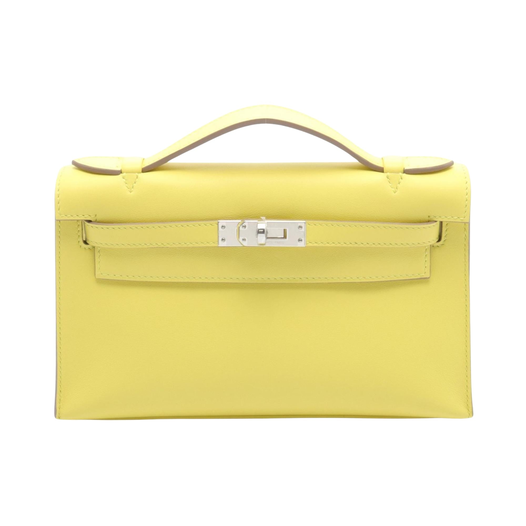 Hermès Kelly Yellow Leather Handbag 